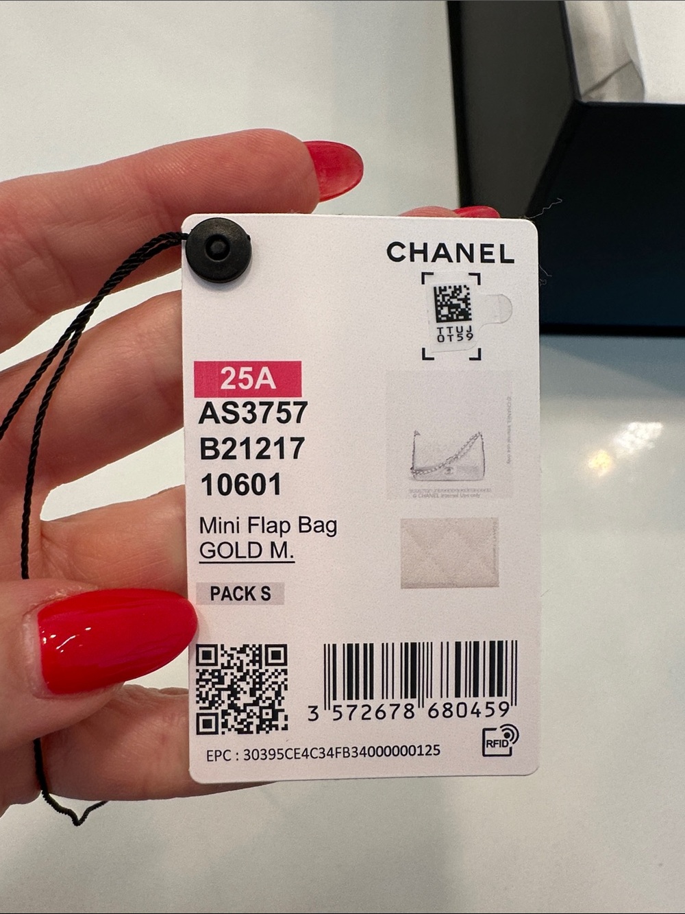 White Chanel Mini Gold Flap Bag - Picture 15 of 16